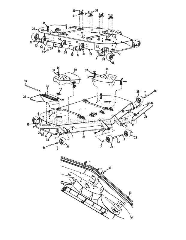 Deck 72-Inch Diagram and Parts List for S7232-D 53BY8DU8750-312HP Cub Cadet Lawn Tractor